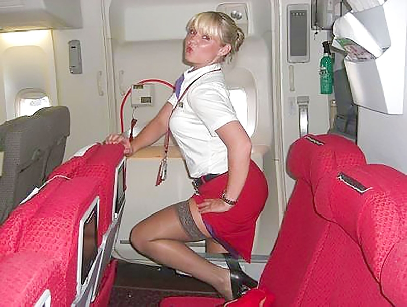 Young sexy curvy flight attendant dick